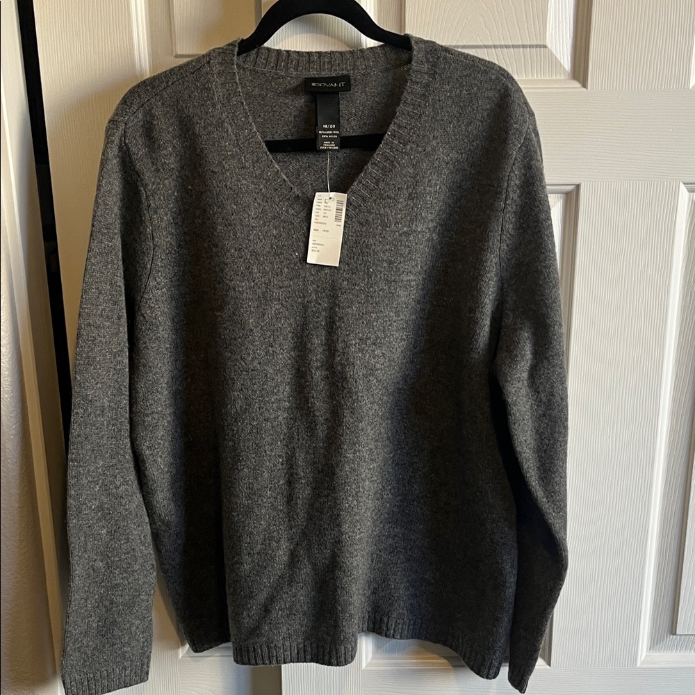 Lane Bryant Gray V-Neck Sweater NWT
